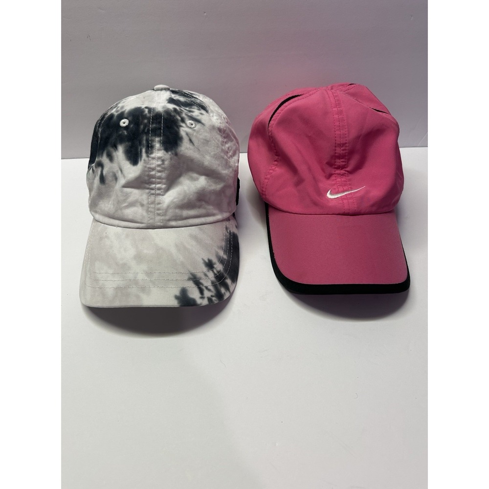 Nike Dri-FIT Featherlight Pink Hat & Victoria's Secret PINK Tie-Dye Cap Bundle